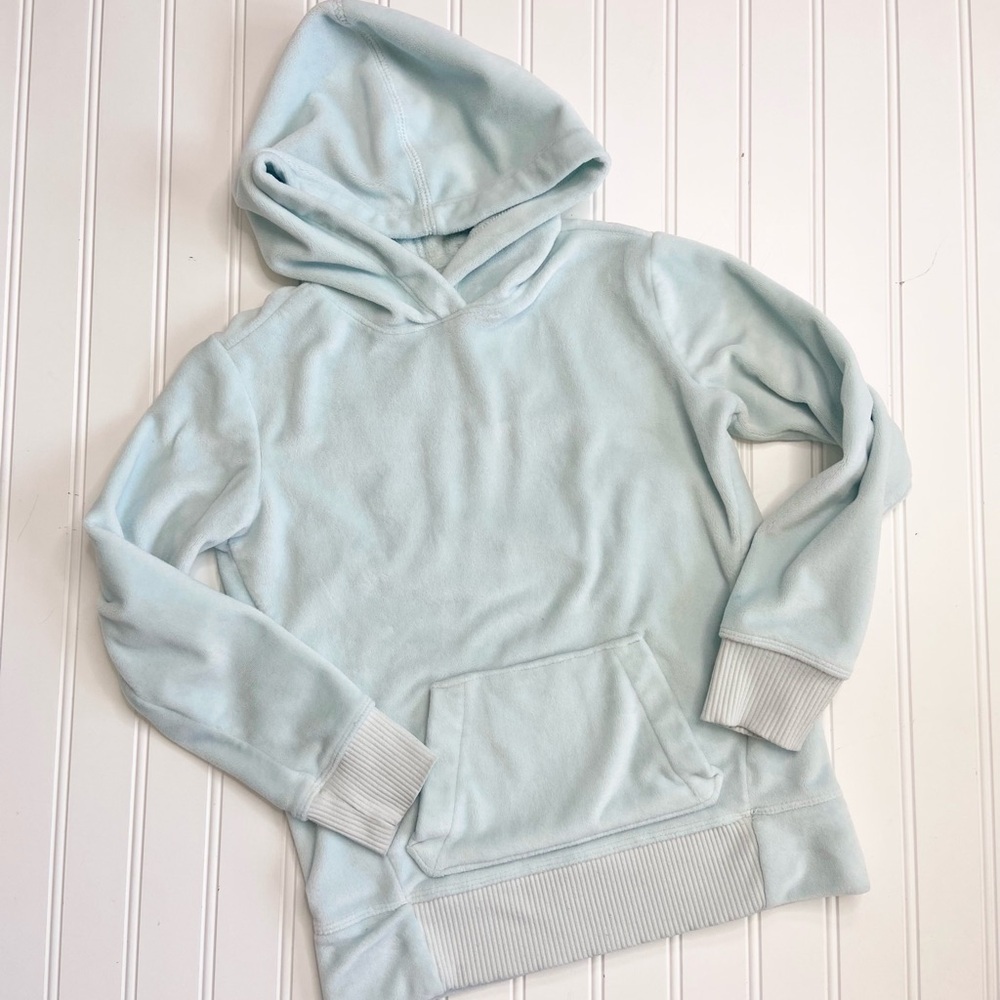 Girls aqua fleece pullover hoodie